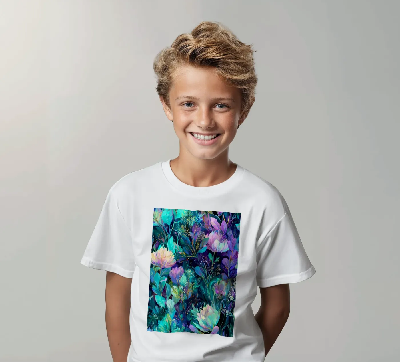 Purple meadow t-shirt bambini da Justyna Jaszke JBJart