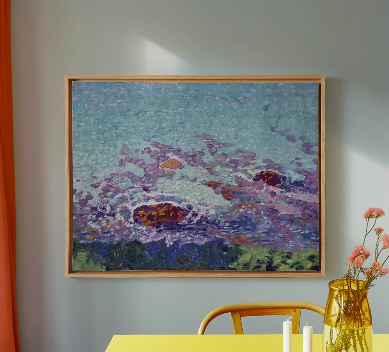 Leo G. Mielziner Sky Study - Post-Impressionist Textured Art canvas with Floater frame by NorwesClub