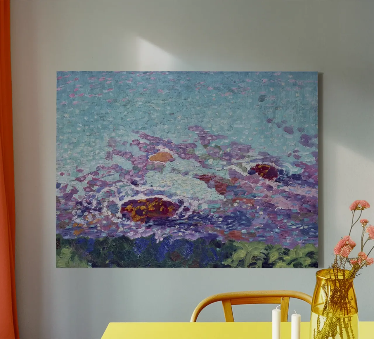 Leo G. Mielziner Sky Study - Post-Impressionist Textured Art canvas with Floater frame by NorwesClub