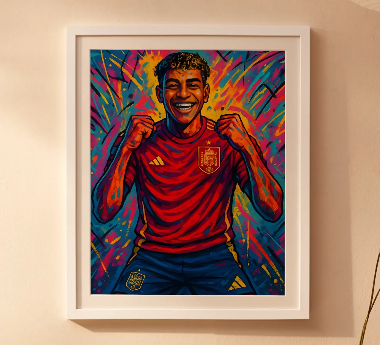 Lamine Yamal Arte felice poster con telaio in plastica da BONANZA
