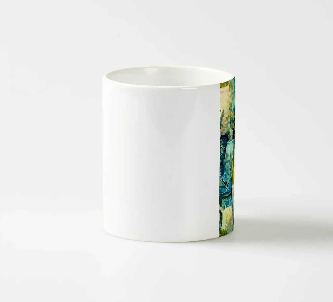 Flora verde in vaso tazza in ceramica da Justyna Jaszke JBJart