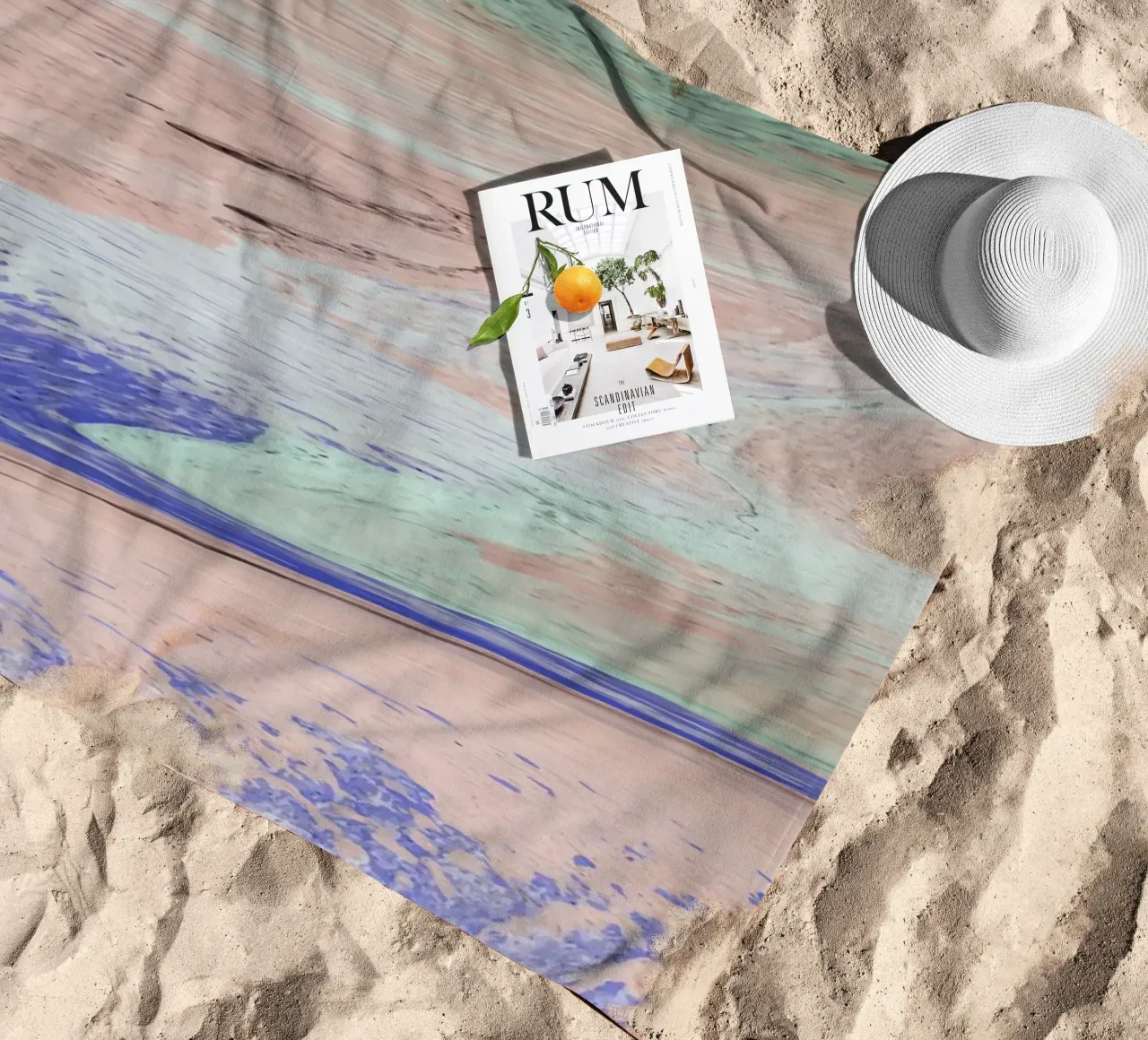 Pastel Swirl Marble - Abstract Fluid Art Print serviette de plage de NorwesClub