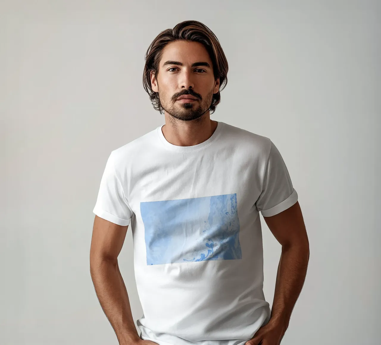 Azure Dream Waves - Abstract Fluid Blue Art Print t-shirt by NorwesClub