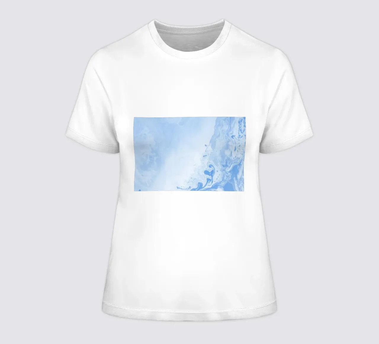 Azure Dream Waves - Stampa d'arte astratta blu fluida t-shirt da donna da NorwesClub