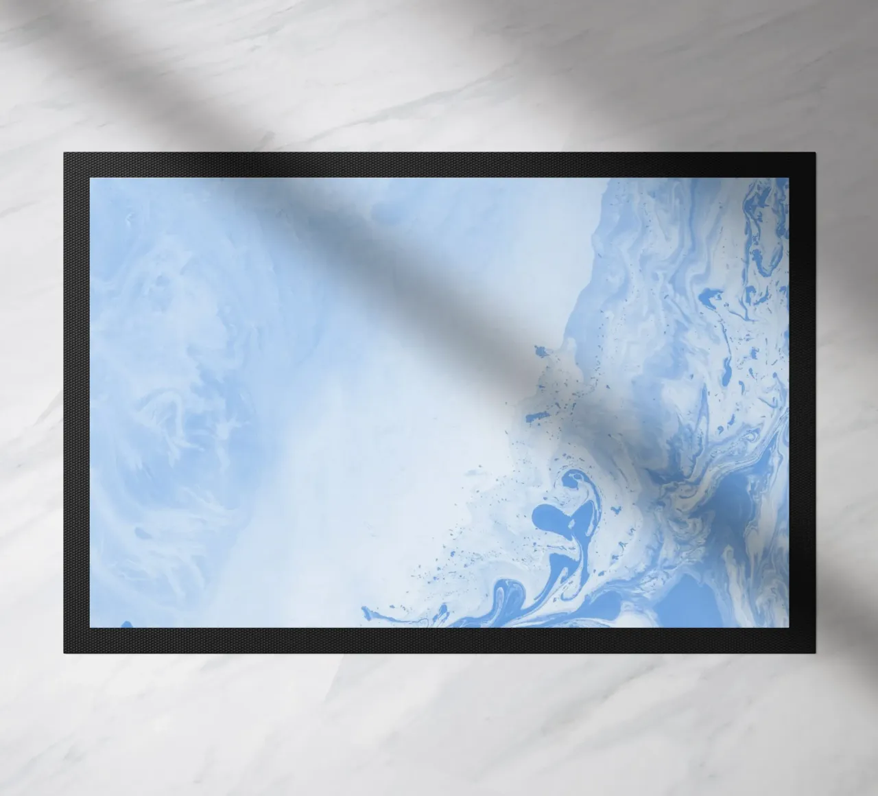 Azure Dream Waves - Abstract Fluid Blue Art Print doormat by NorwesClub