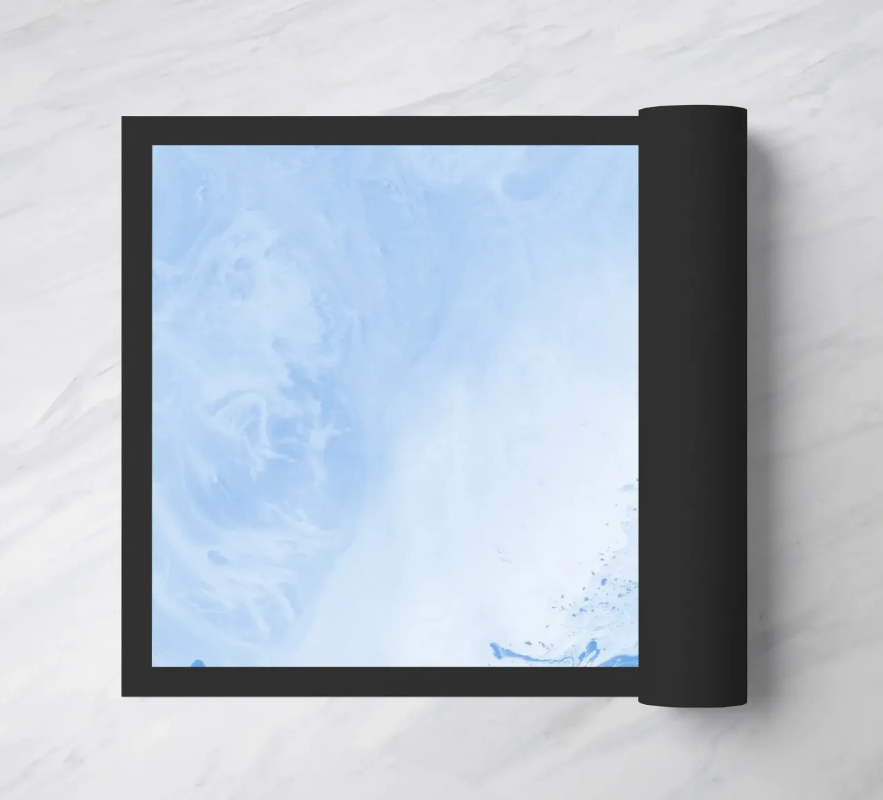 Azure Dream Waves - Abstract Fluid Blue Art Print doormat by NorwesClub