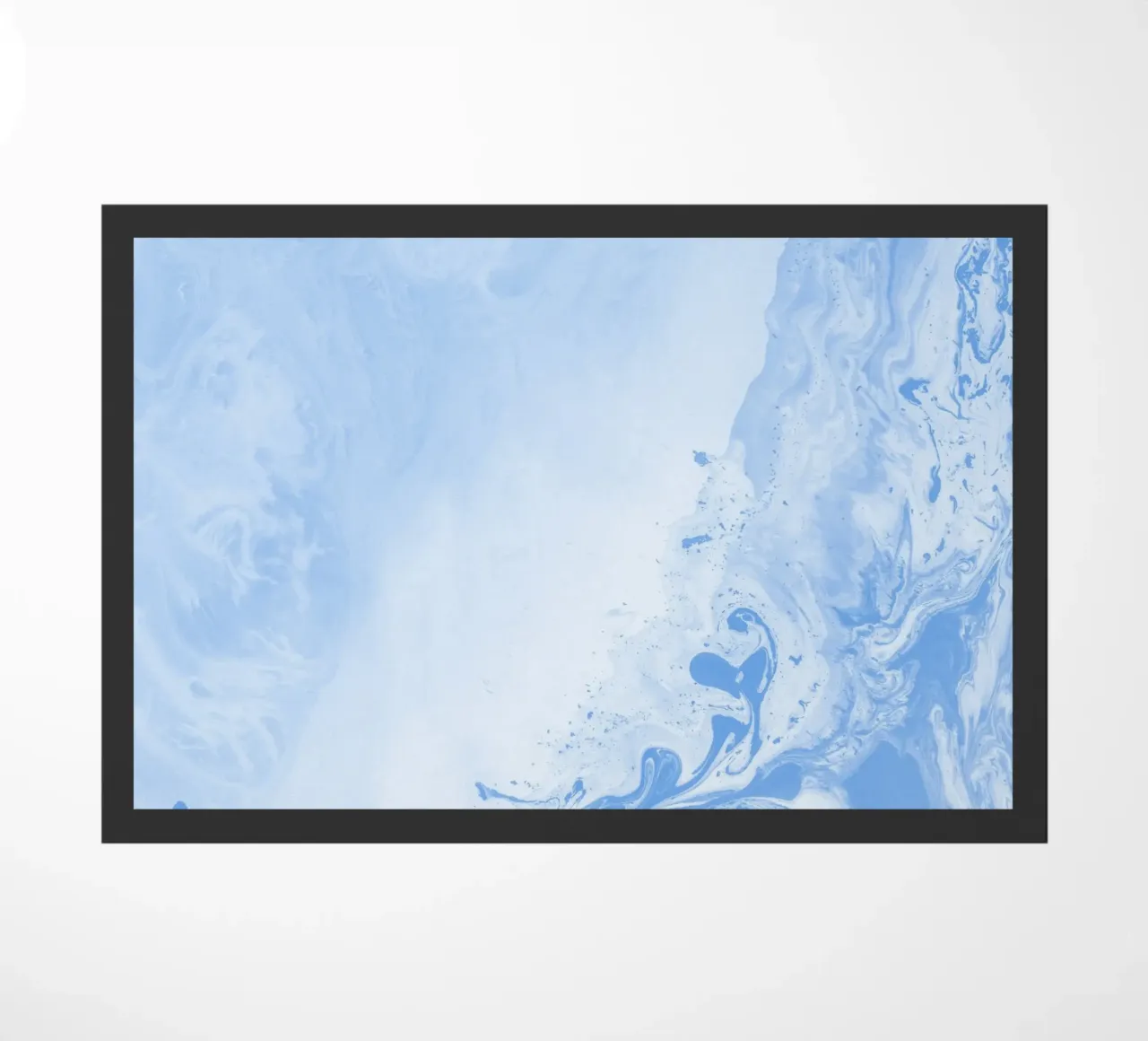 Azure Dream Waves - Abstract Fluid Blue Art Print doormat by NorwesClub