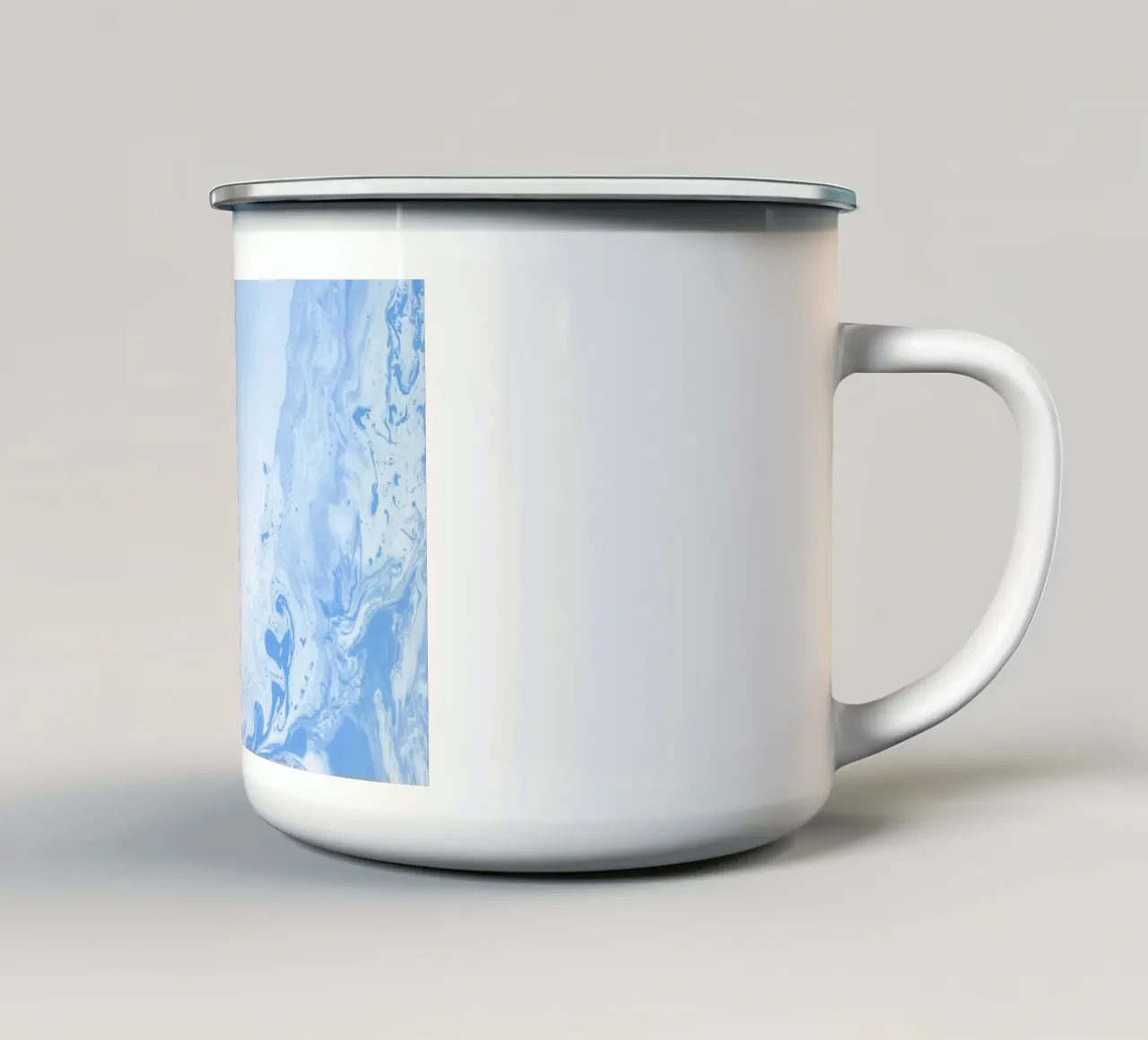Azure Dream Waves - Abstracte Vloeiend Blauwe Kunstdruk emaille mok van NorwesClub