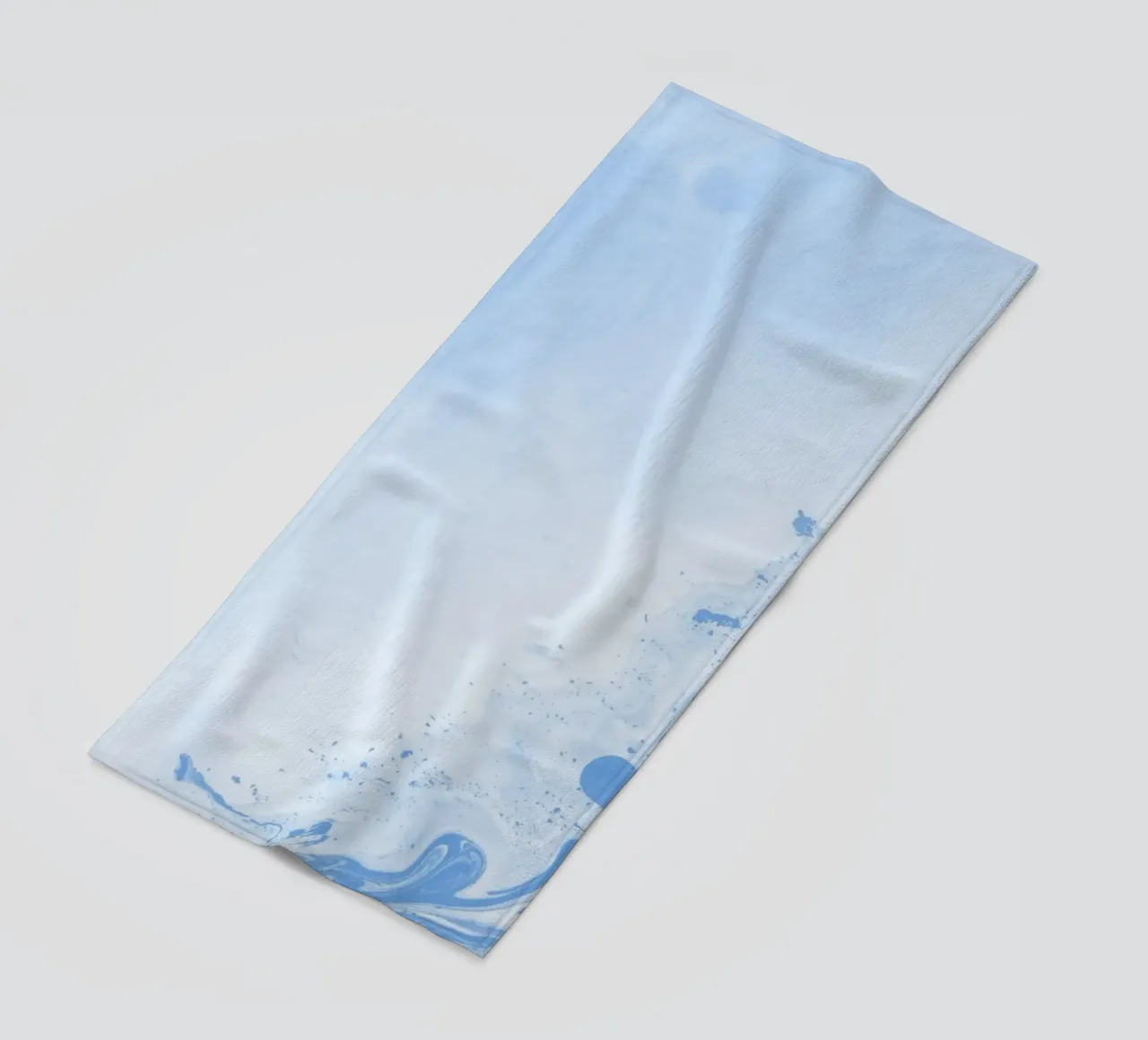 Azure Dream Waves - Abstract Fluid Blue Art Print beach towel by NorwesClub