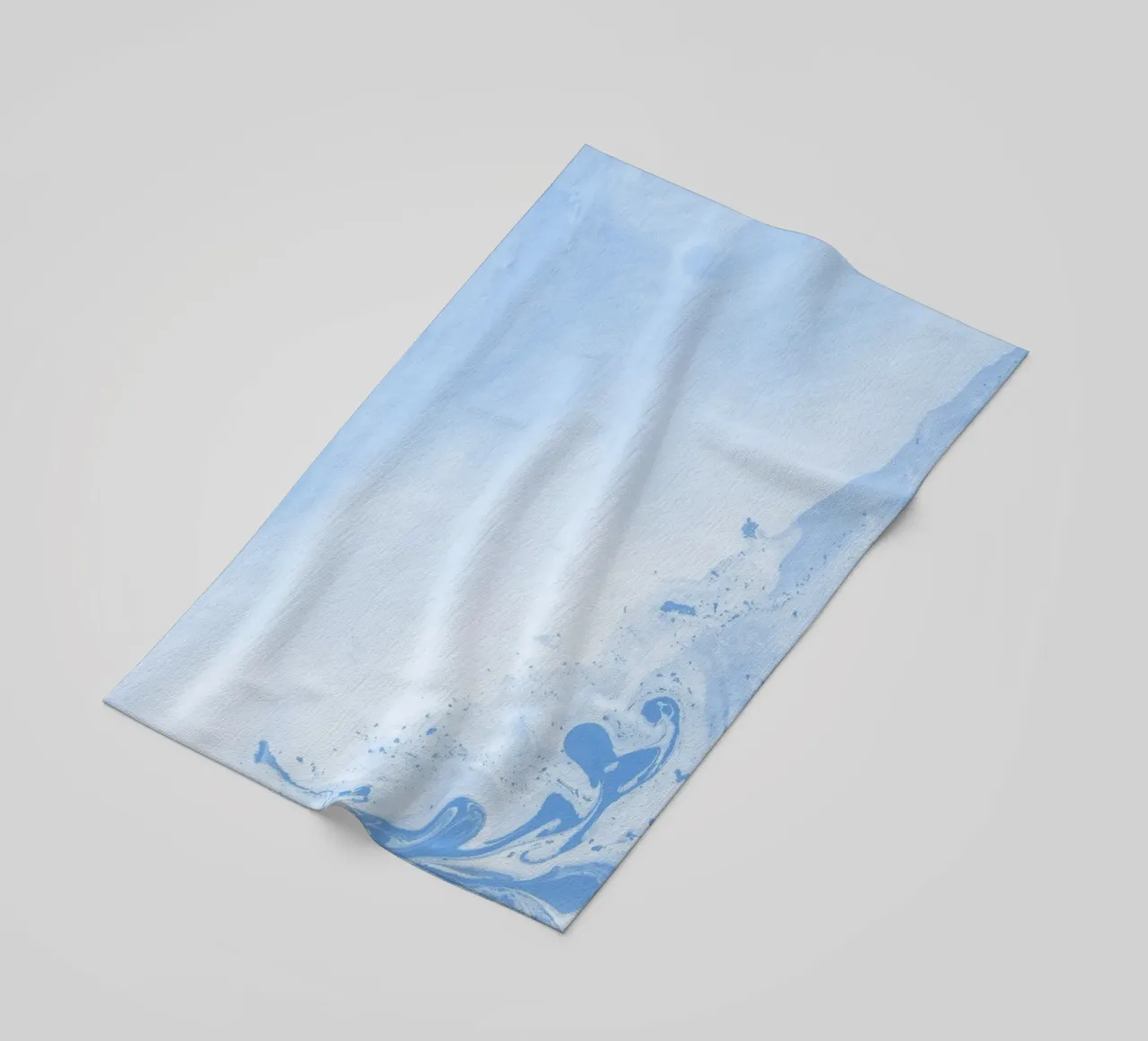 Azure Dream Waves - Abstract Fluid Blue Art Print beach towel by NorwesClub