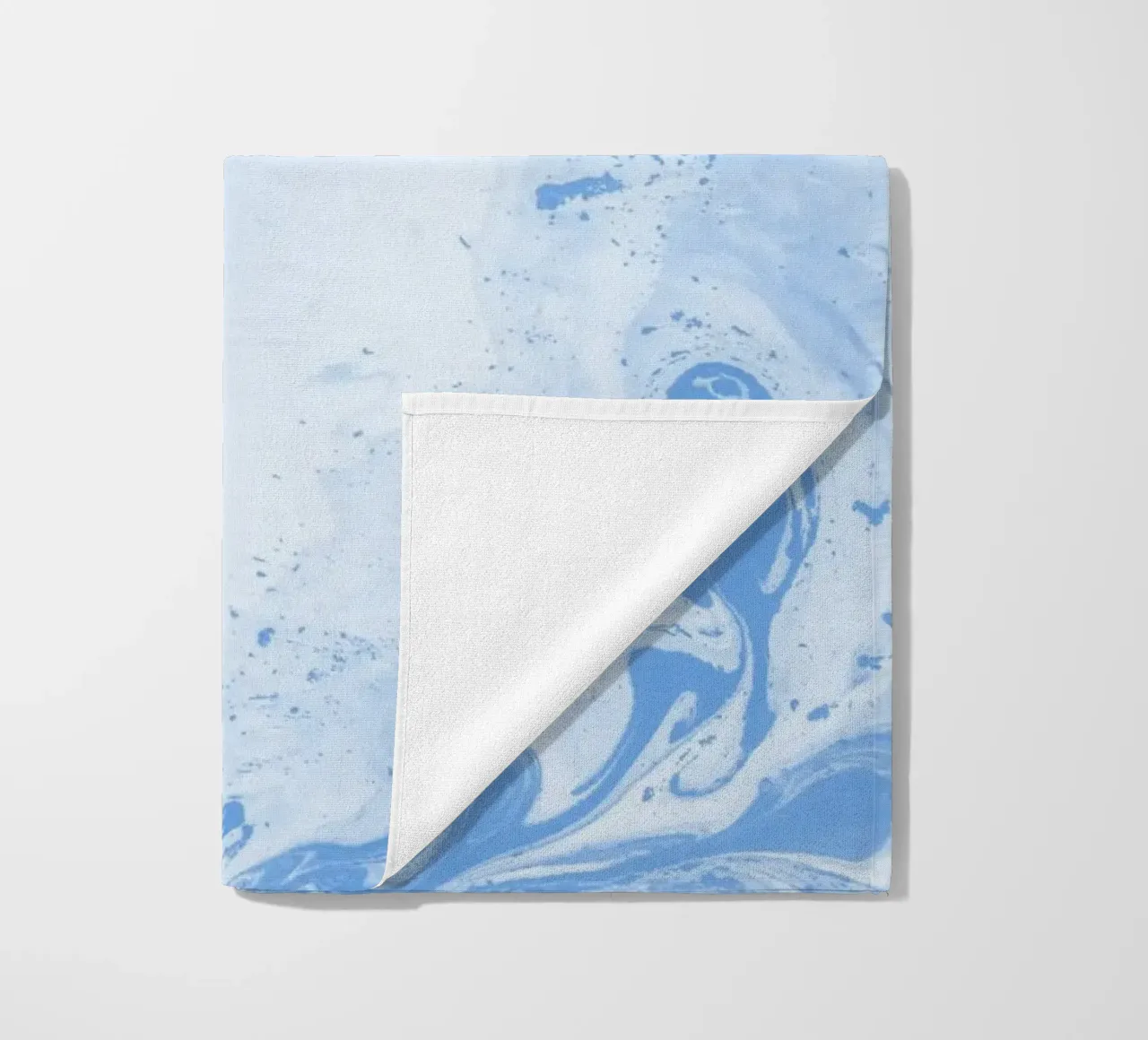 Azure Dream Waves - Abstract Fluid Blue Art Print beach towel by NorwesClub