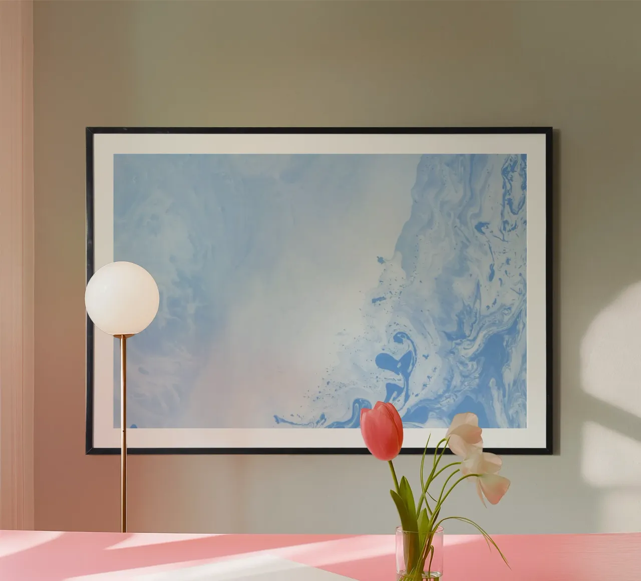 Azure Dream Waves - Abstract Fluid Blue Art Print hahnemühle by NorwesClub
