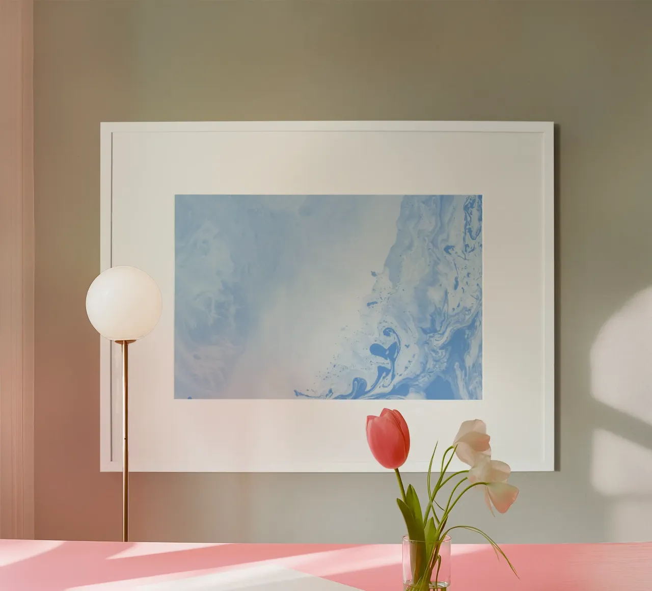 Azure Dream Waves - Abstract Fluid Blue Art Print hahnemühle by NorwesClub