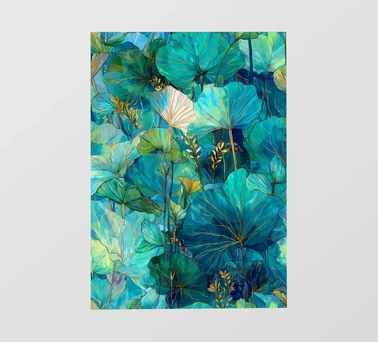 Green leaves photo wallpaper by Justyna Jaszke JBJart