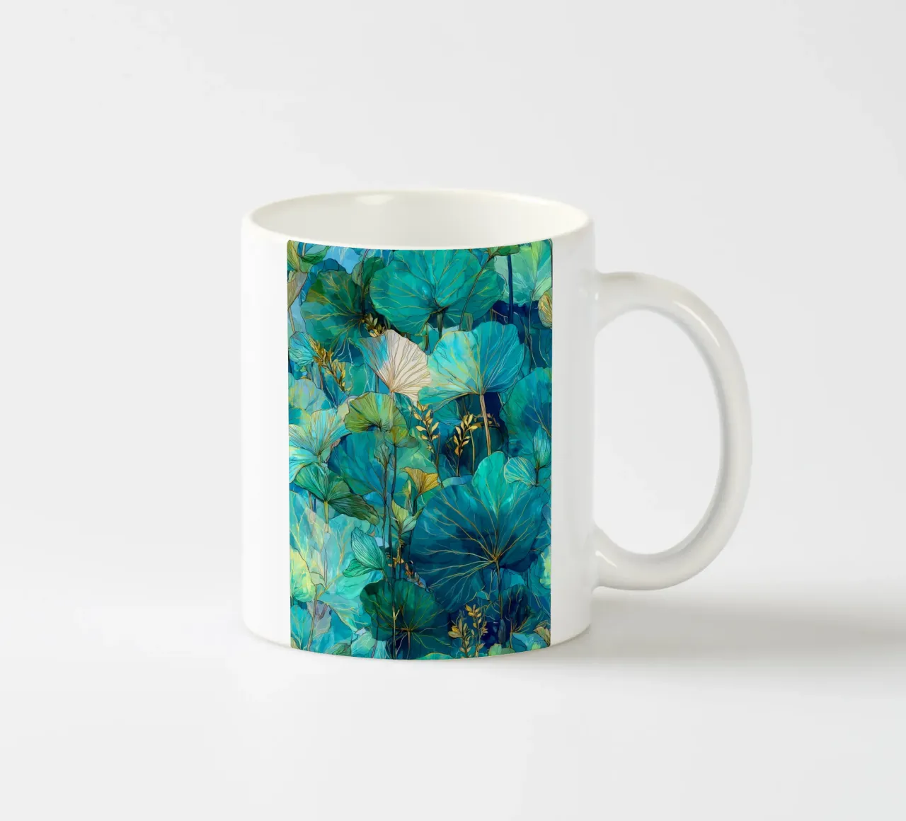 Foglie verdi tazza in ceramica da Justyna Jaszke JBJart
