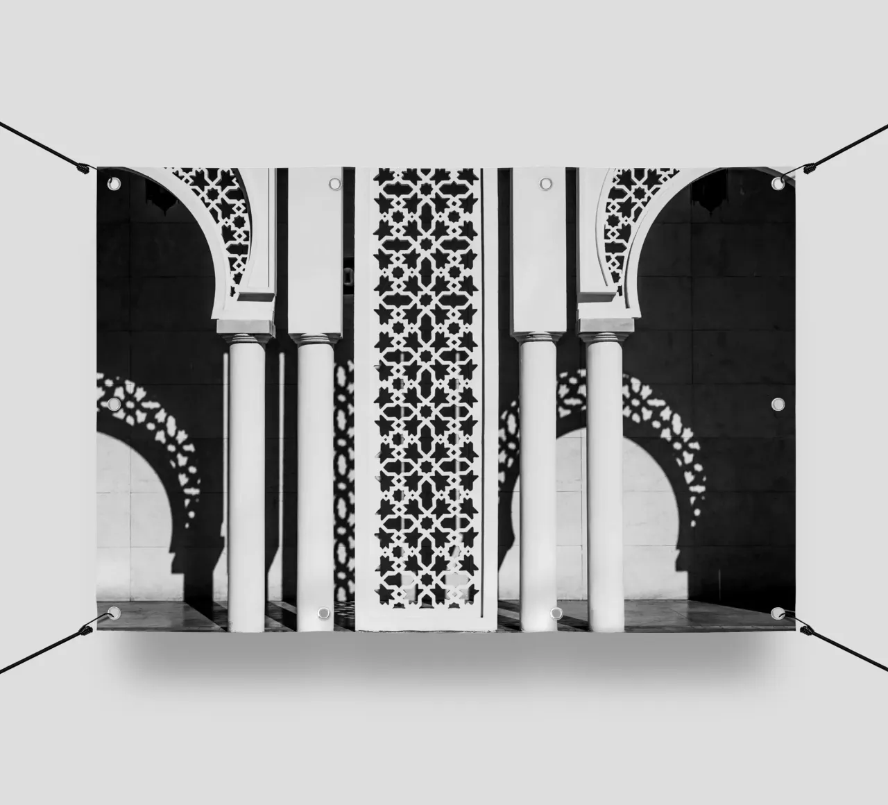 Moroccan architecture in black and white telo in pvc da photolovers