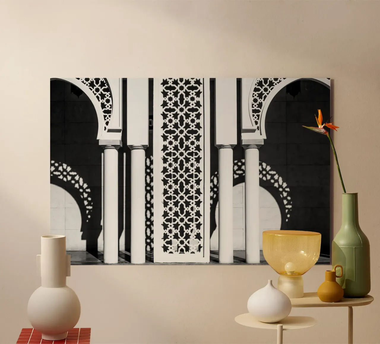 Moroccan architecture in black and white alluminio dibond da photolovers
