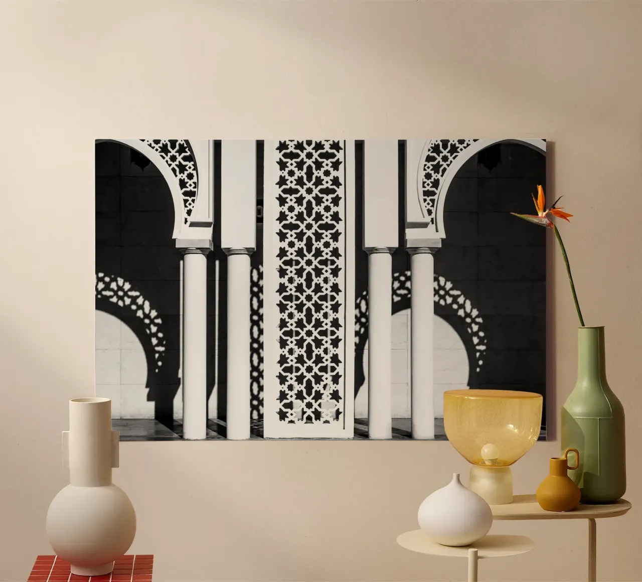Moroccan architecture in black and white tela da photolovers