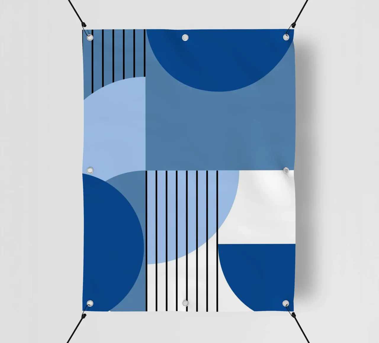 Geometria in blu - composizione verticale in stile Bauhaus telo in pvc da Casa Calm