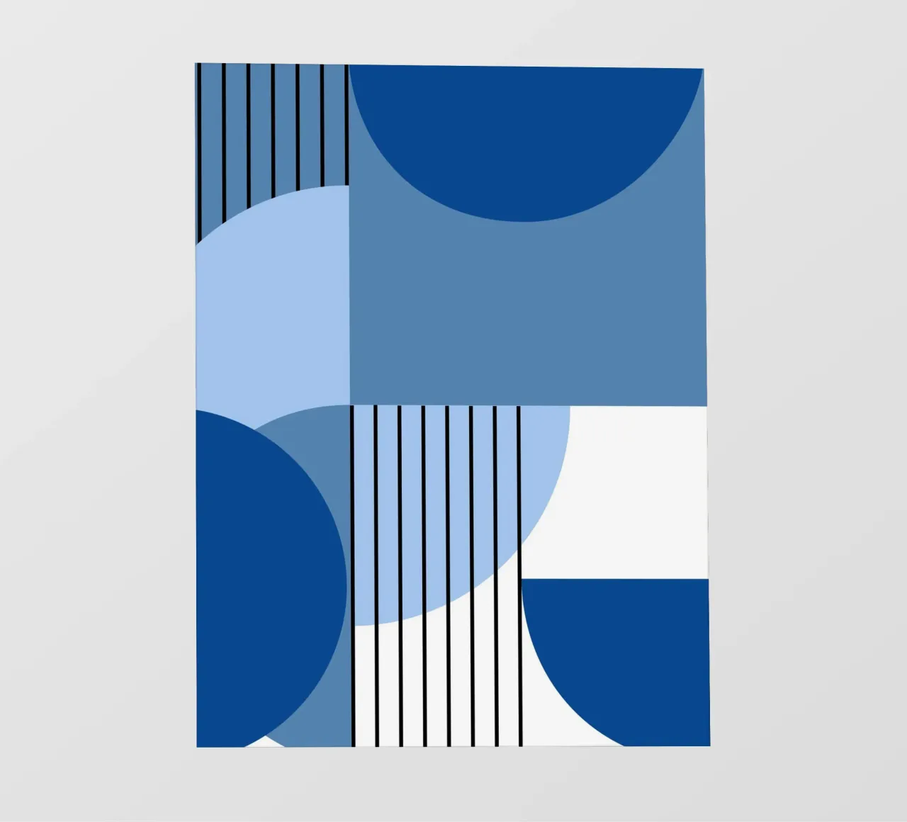 Geometria in blu - composizione verticale in stile Bauhaus telo in pvc da Casa Calm