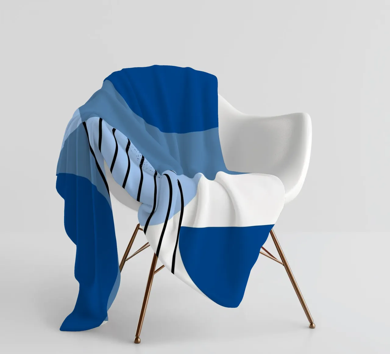 Geometria in blu - composizione verticale in stile Bauhaus coperta in pile da Casa Calm