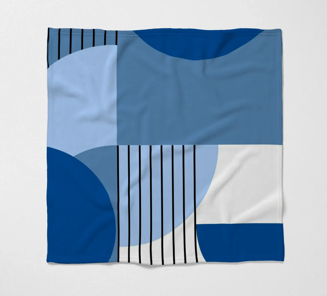 Geometria in blu - composizione verticale in stile Bauhaus coperta in pile da Casa Calm