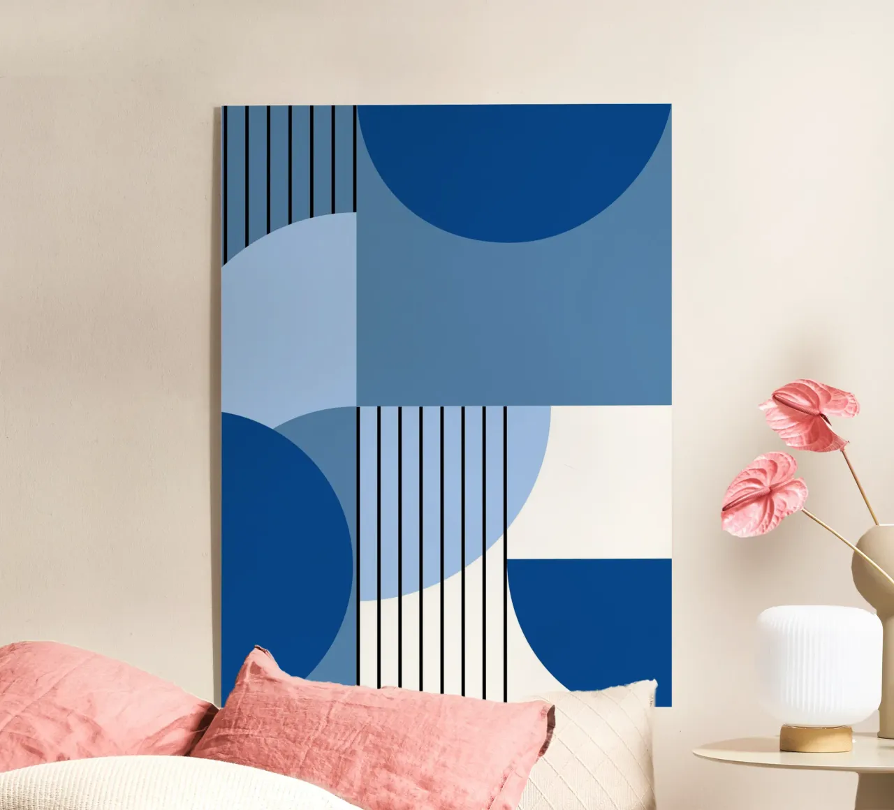 Geometria in blu - composizione verticale in stile Bauhaus plexiglass da Casa Calm