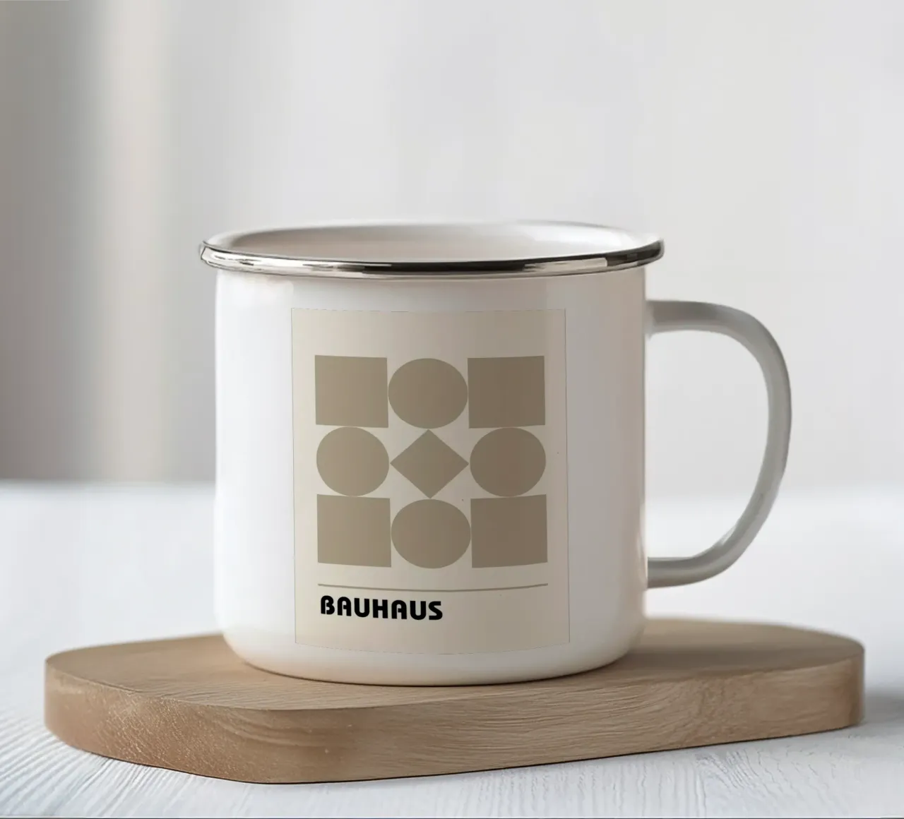 Forme in equilibrio - Geometria Bauhaus tazza in smalto da Casa Calm