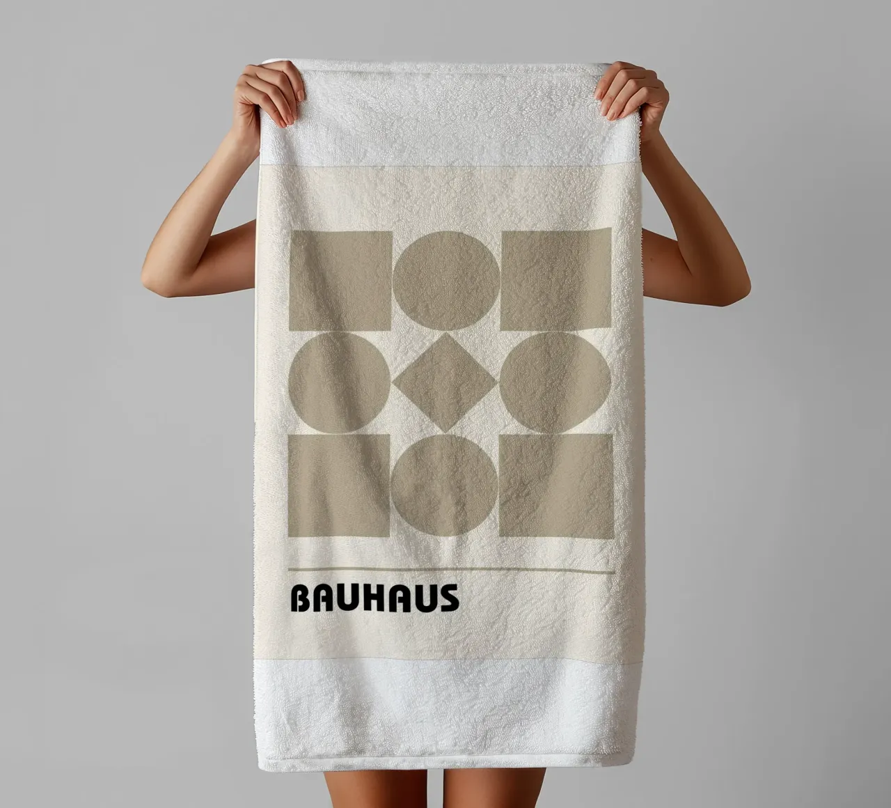 Shapes in balance - Bauhaus geometry towel by Casa Calm