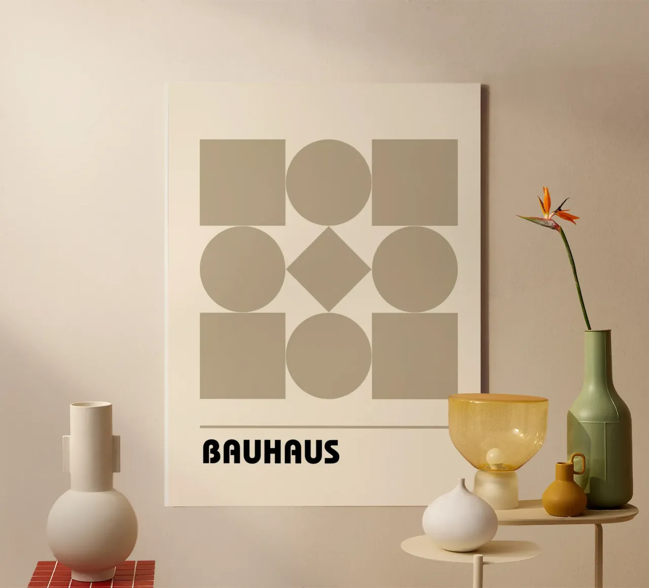 Shapes in balance - Bauhaus geometry canvas by Casa Calm