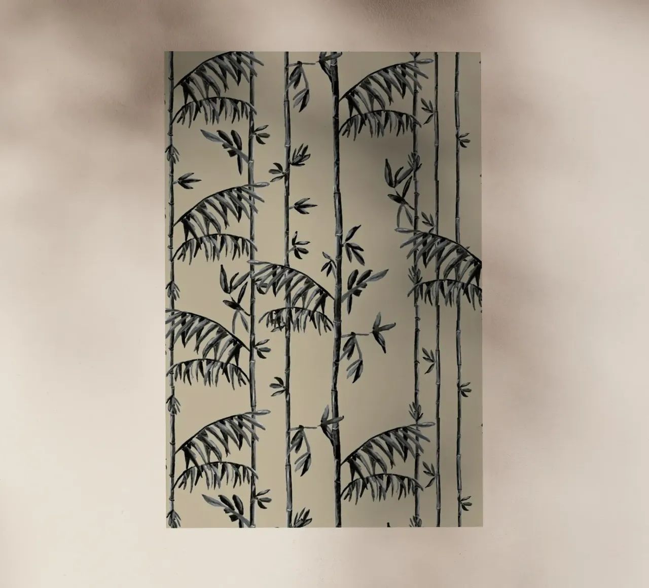 Bamboo Leaves Beige pellicola backlit da Femke Zwaan