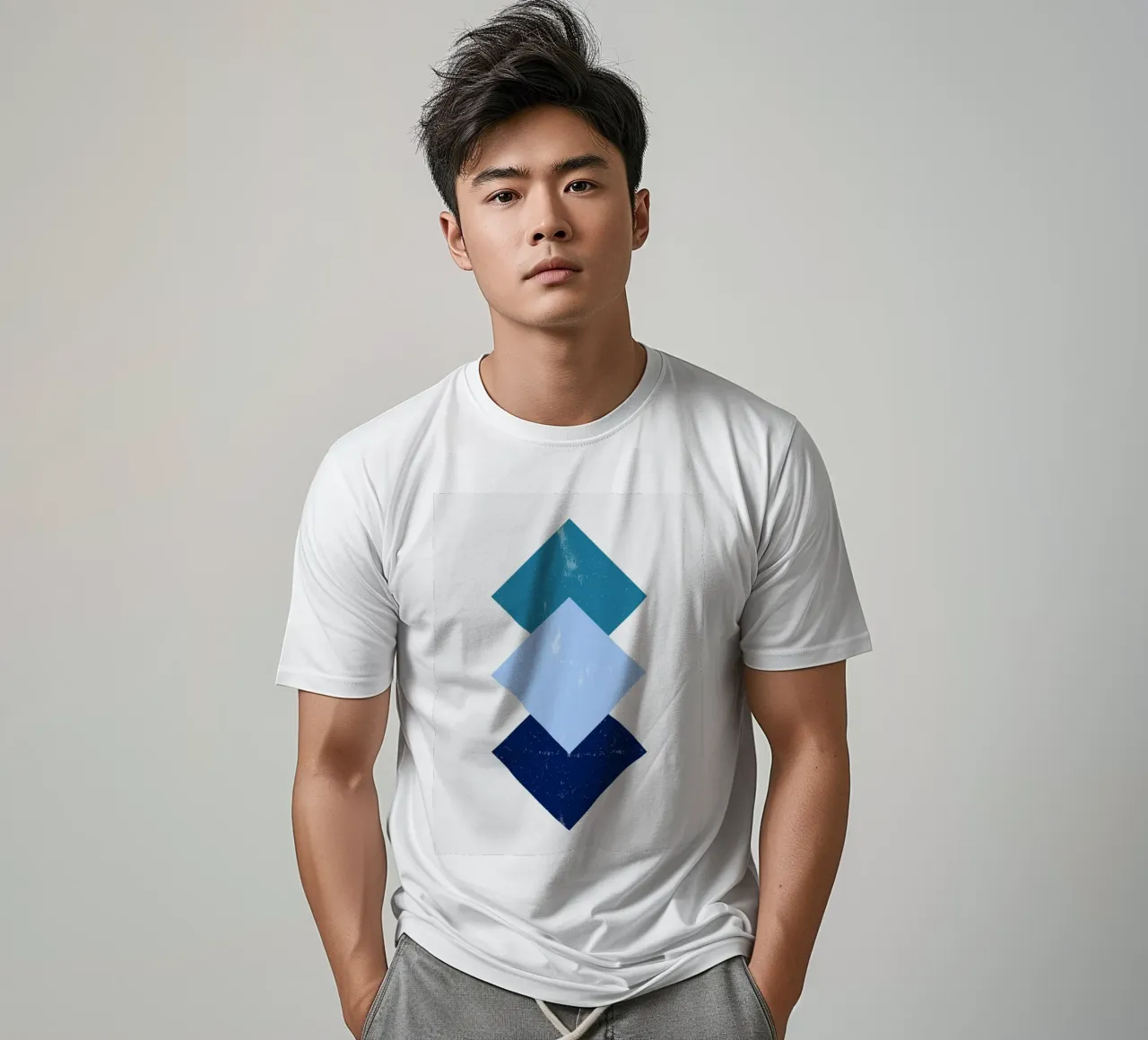 Forme minime blu - Poster geometrico retrò t-shirt da Casa Calm