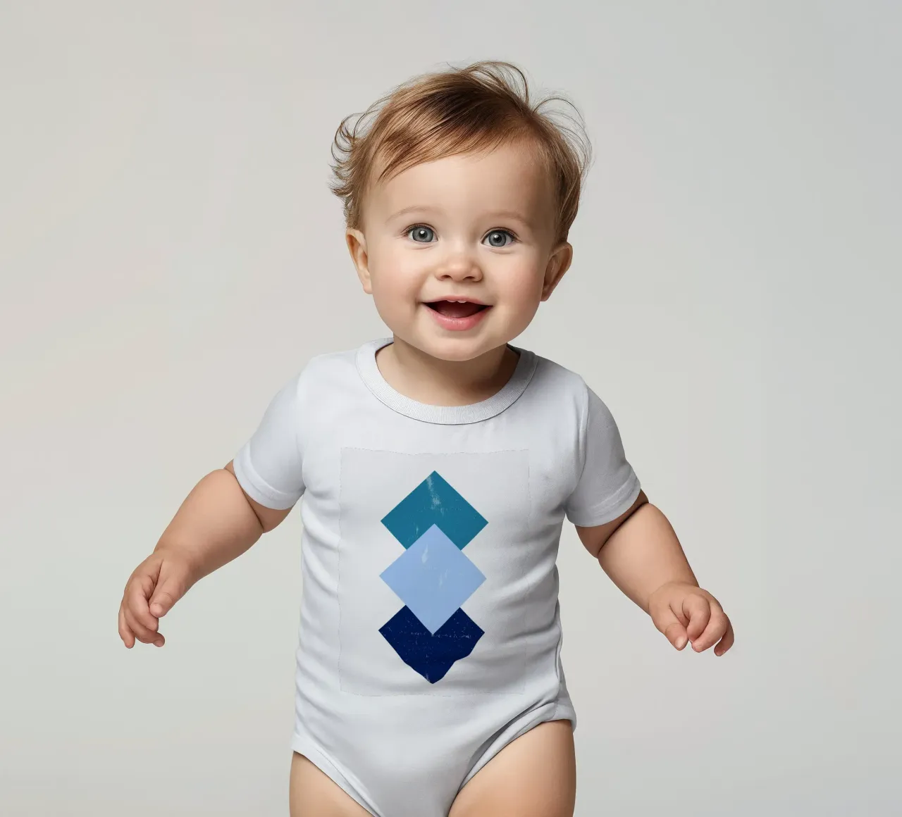 Forme minime blu - Poster geometrico retrò body neonato maniche corte da Casa Calm