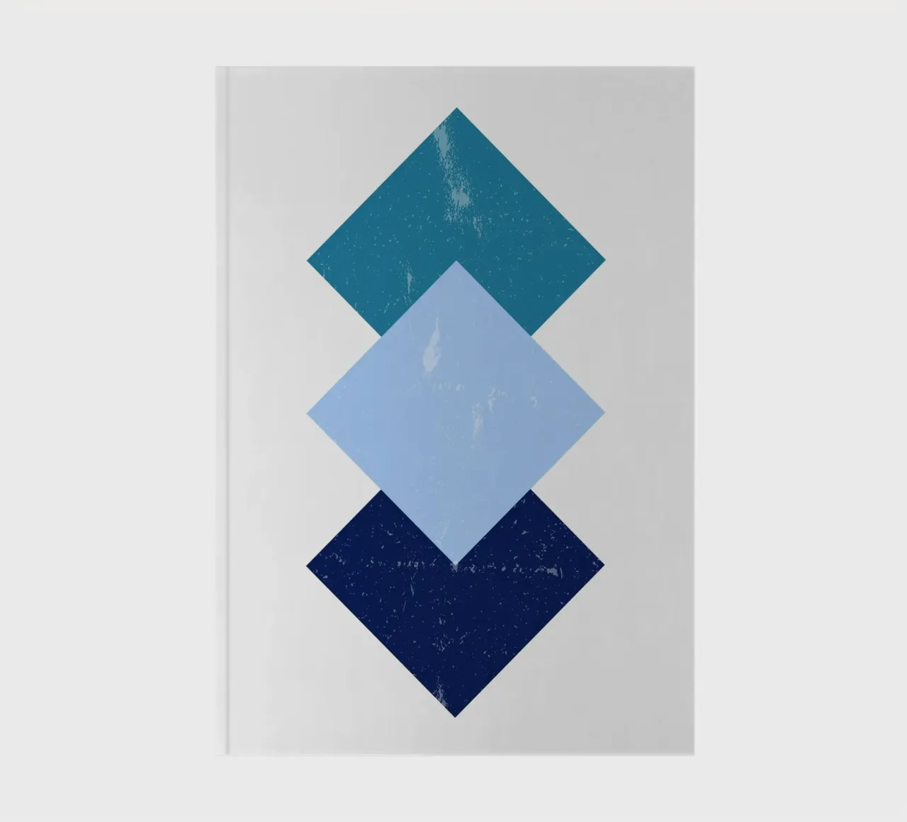 Minimal Blue Shapes - Geometric Retro Poster notebook by Casa Calm