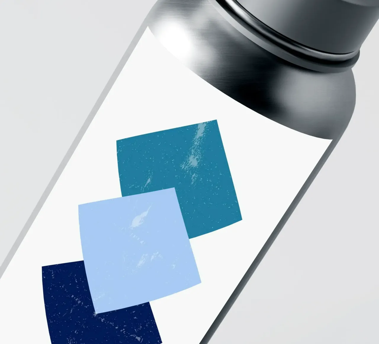 Minimal Blue Shapes – Geometrisches Retro Poster Sticker von Casa Calm