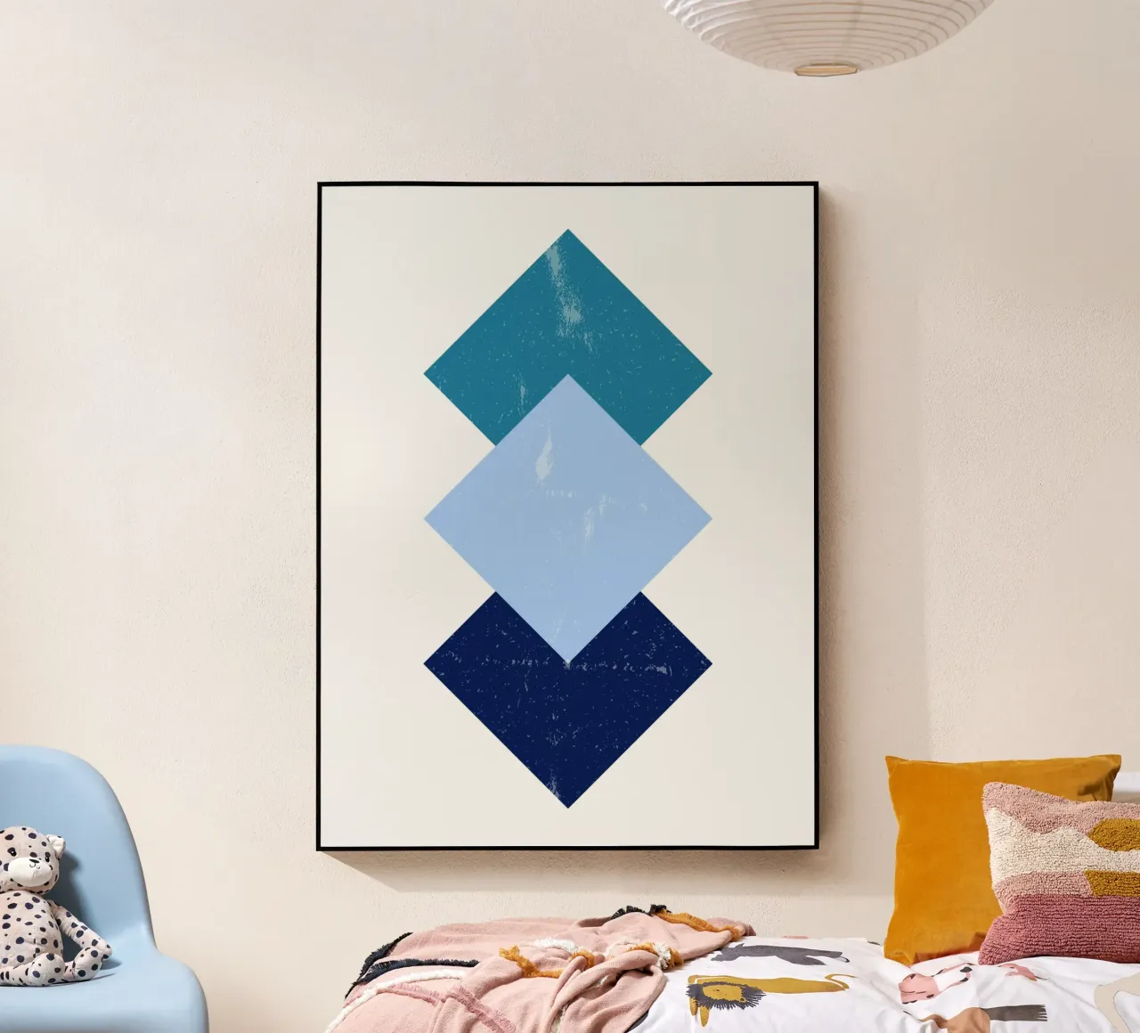Forme minime blu - Poster geometrico retrò plexiglass da Casa Calm