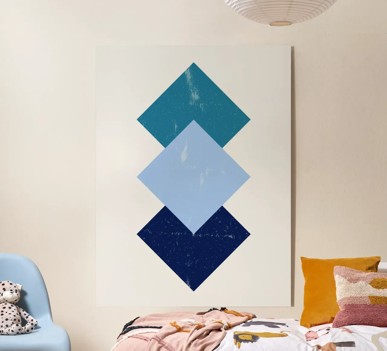 Forme minime blu - Poster geometrico retrò plexiglass da Casa Calm