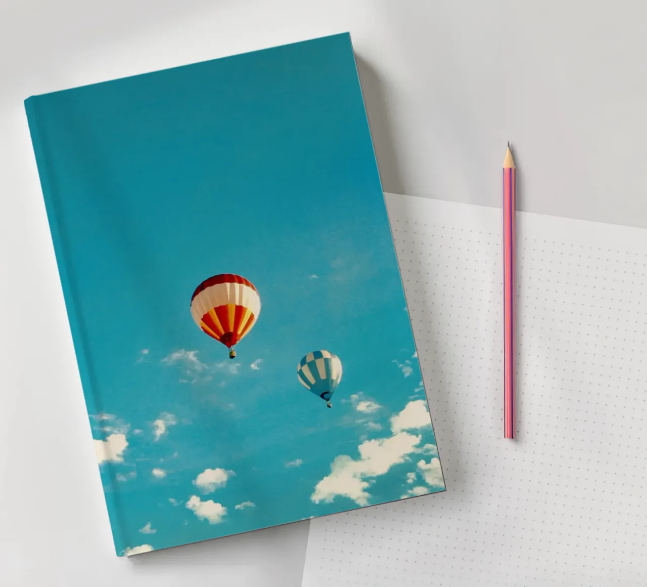 Air Balloons in the Blue Sky notebook by KISSA STUDIO