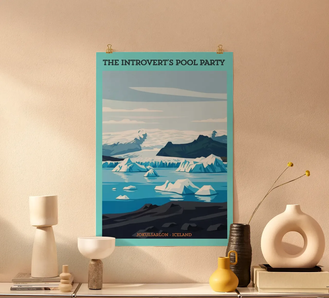 ICELAND - JOKULSARLON: The Introvert's Pool Party poster da ZEN VACATION