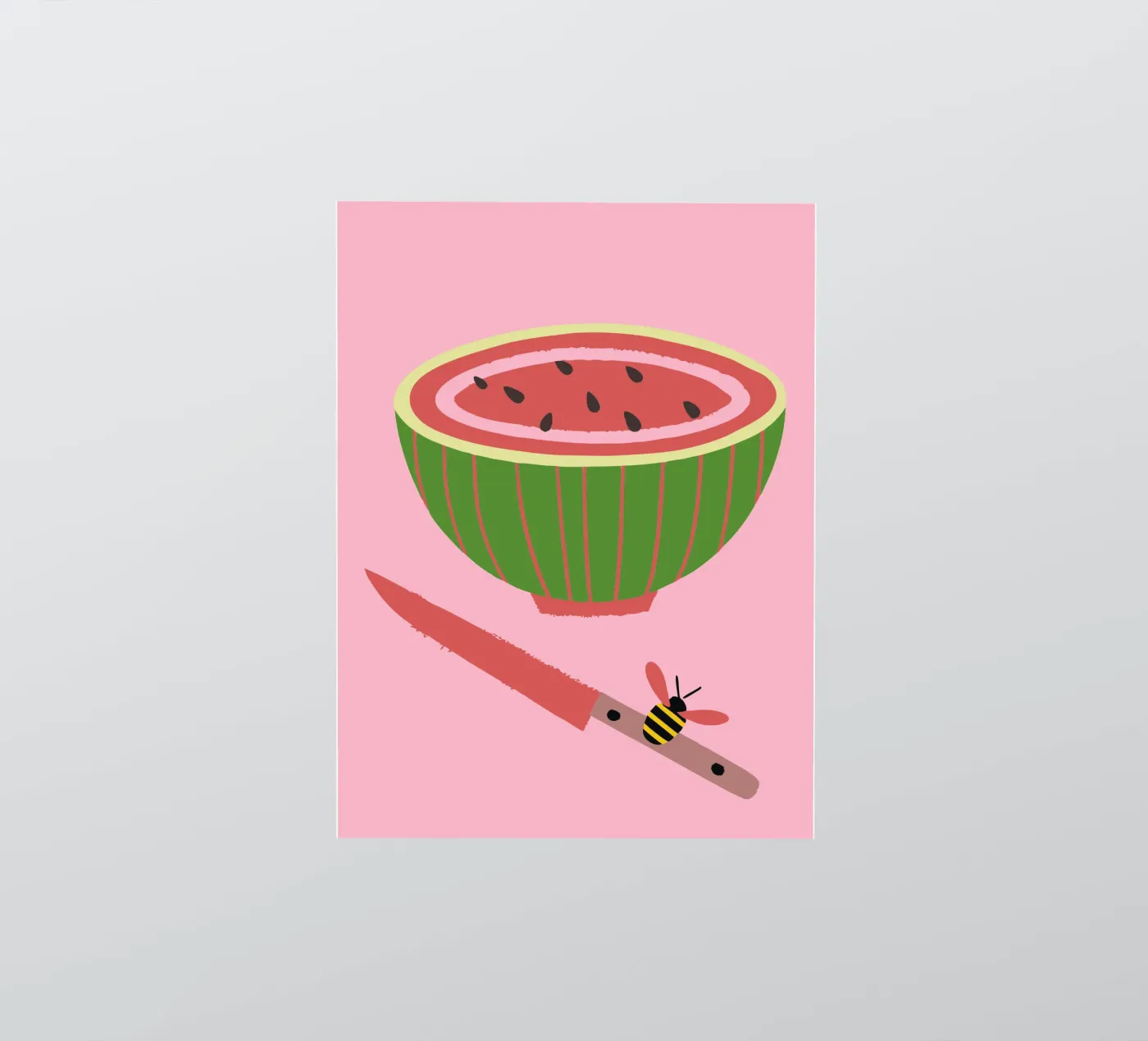 Watermelon and Bees Sticker von TRENDY POSTER SHOP
