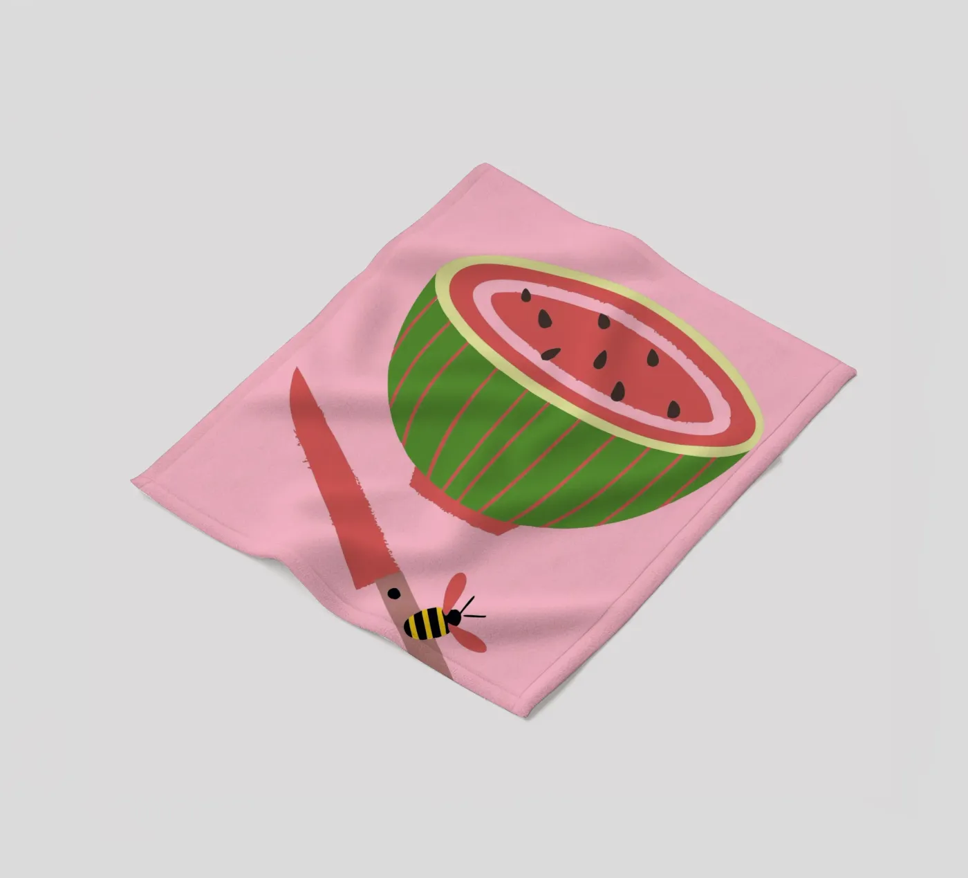 Watermelon and Bees plaid polaire de TRENDY POSTER SHOP