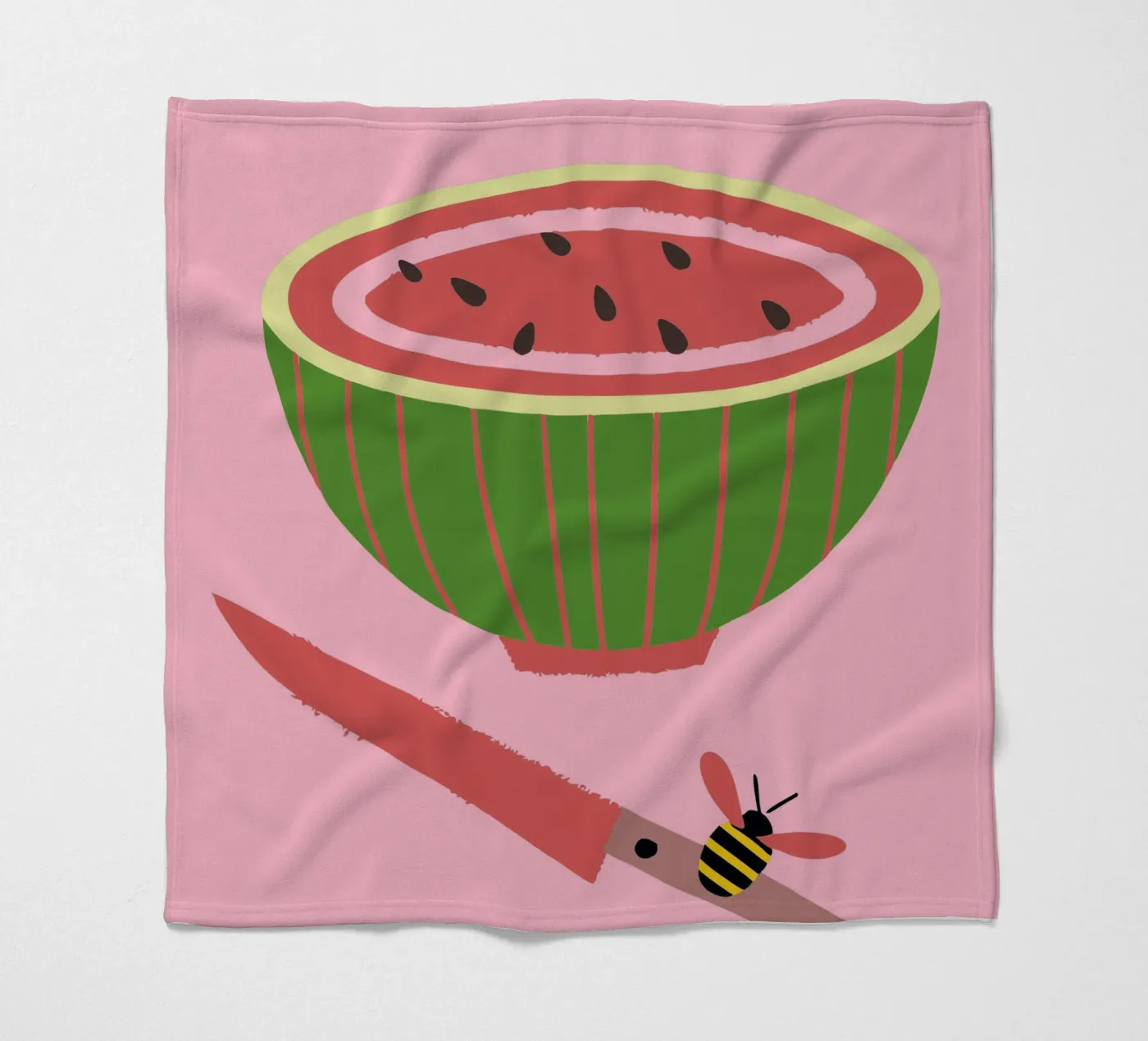 Watermelon and Bees plaid polaire de TRENDY POSTER SHOP