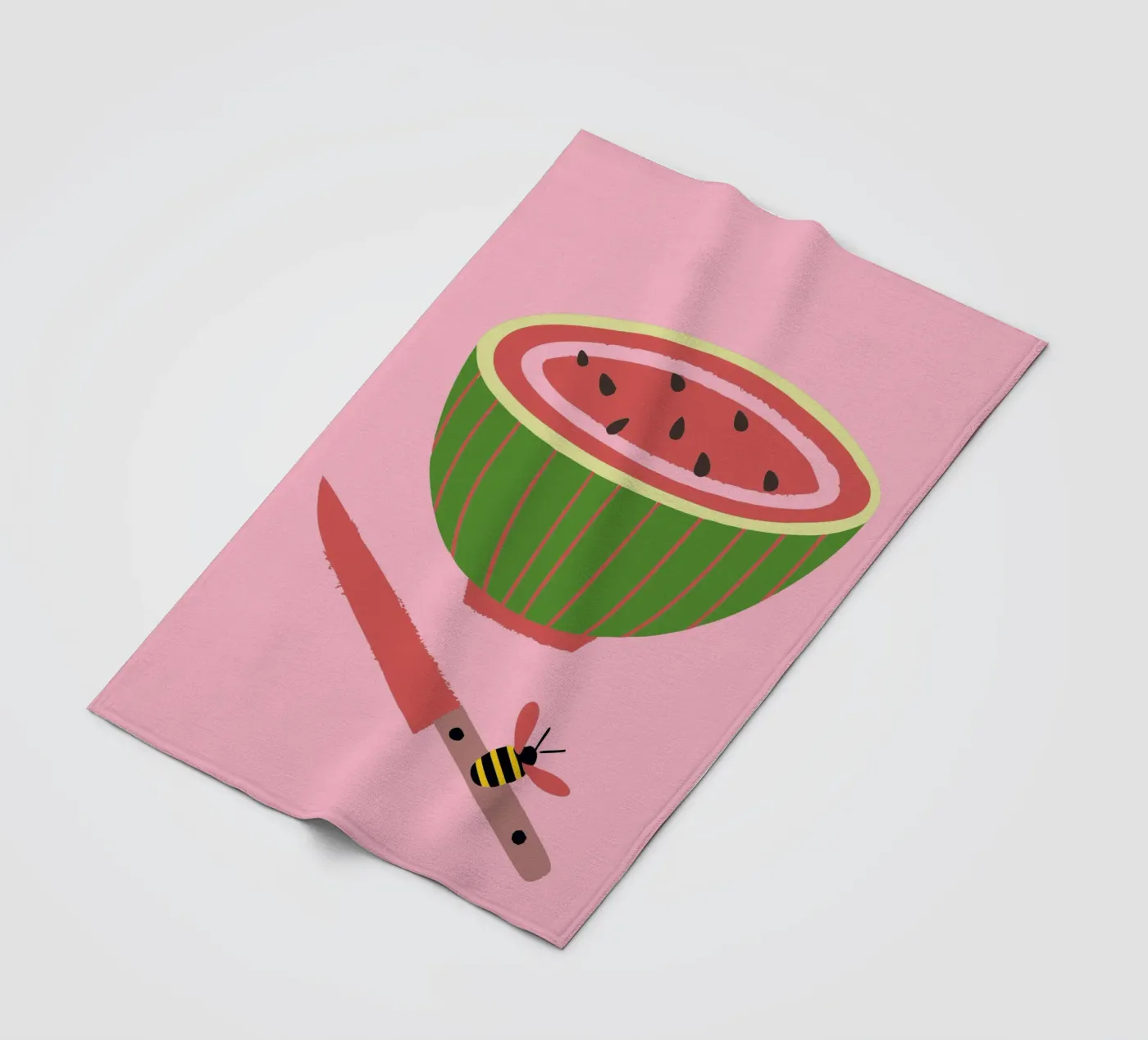 Watermelon and Bees plaid polaire de TRENDY POSTER SHOP
