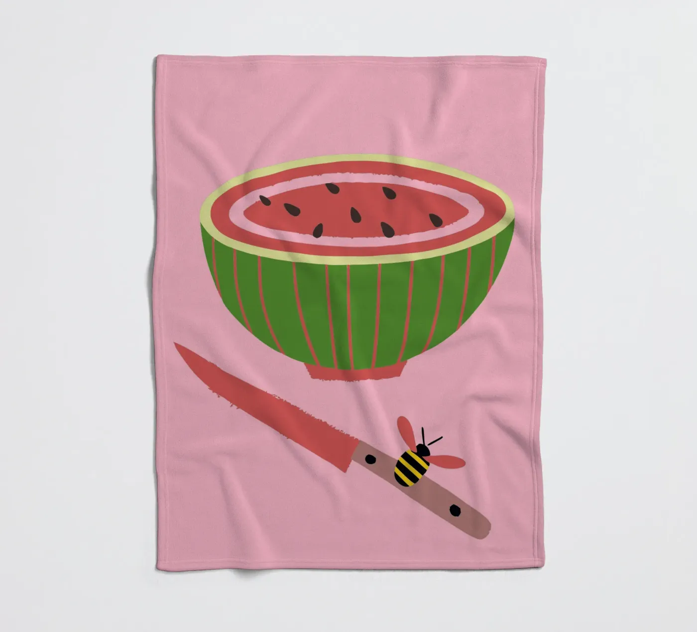 Watermelon and Bees plaid polaire de TRENDY POSTER SHOP