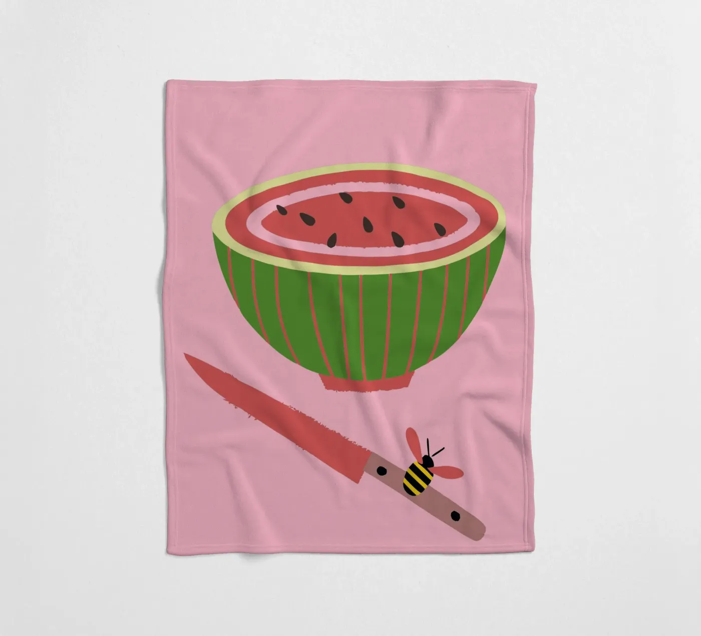 Watermelon and Bees plaid polaire de TRENDY POSTER SHOP