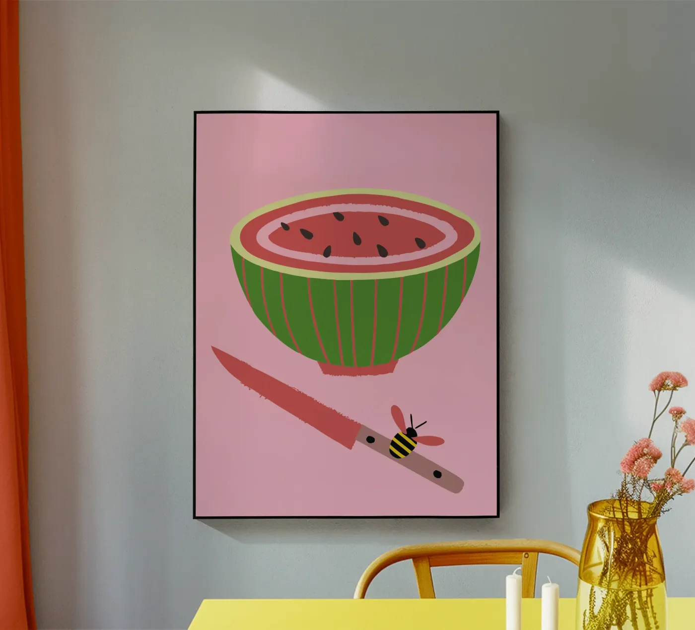 Watermelon and Bees plexiglas de TRENDY POSTER SHOP