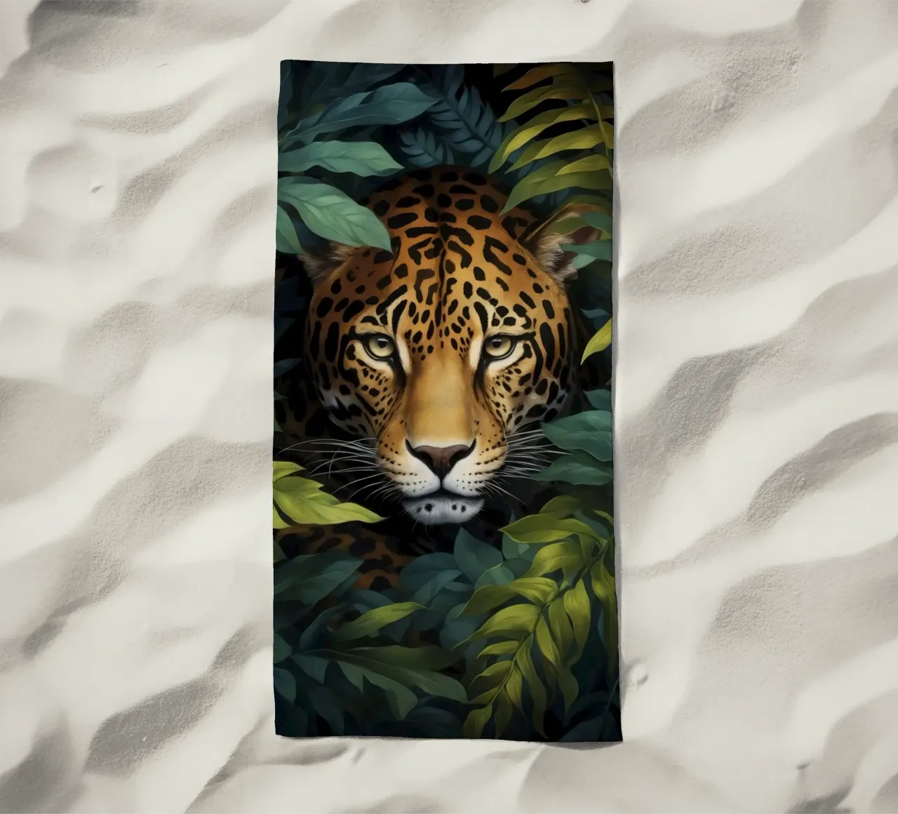 Ghepardo tropicale da fissare nella giungla telo mare da Andrea Haase Modern Home