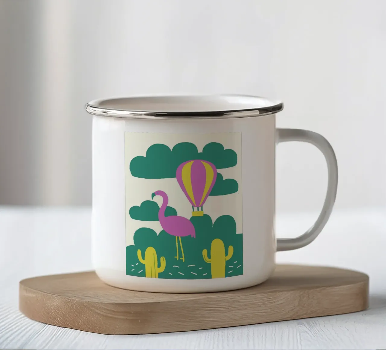 Fenicottero Uccello tazza in smalto da TRENDY POSTER SHOP