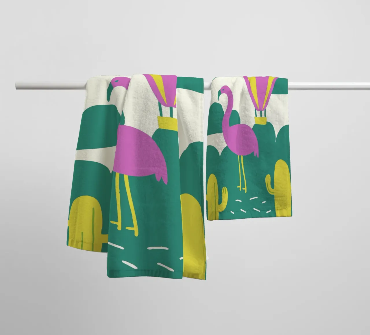 Flamingo Bird towel by TRENDY POSTER SHOP