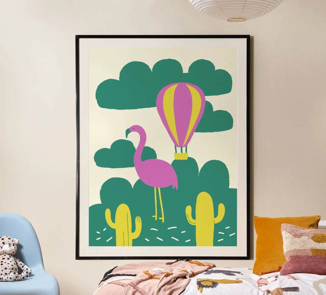Fenicottero Uccello poster con telaio in legno da TRENDY POSTER SHOP